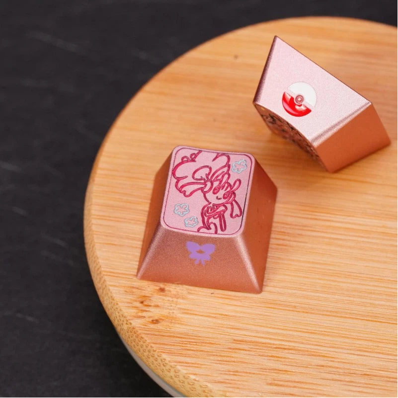 1U Anodized Pink Metal Keycap