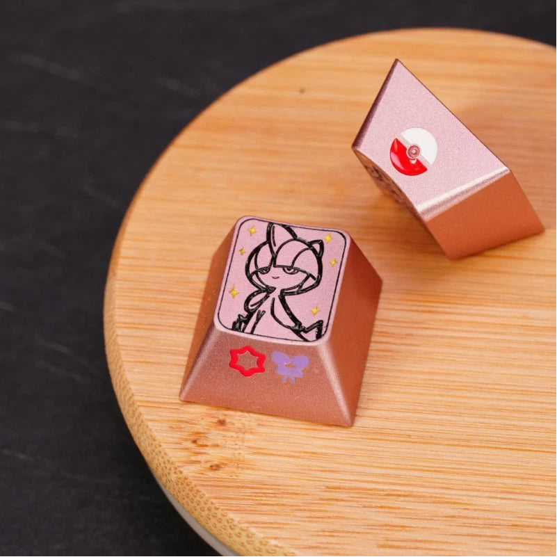 1U Anodized Pink Metal Keycap