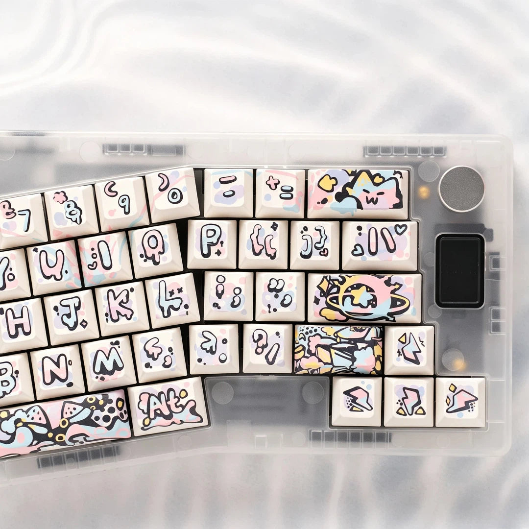 "EDM Rave Graffiti" Cherry Profile PBT Dye-Sub Keycap Set