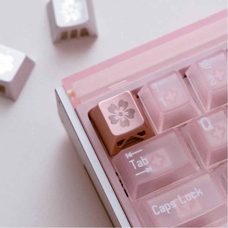 "Falling Sakura" CNC Hollowed Aluminum Artisan Keycap