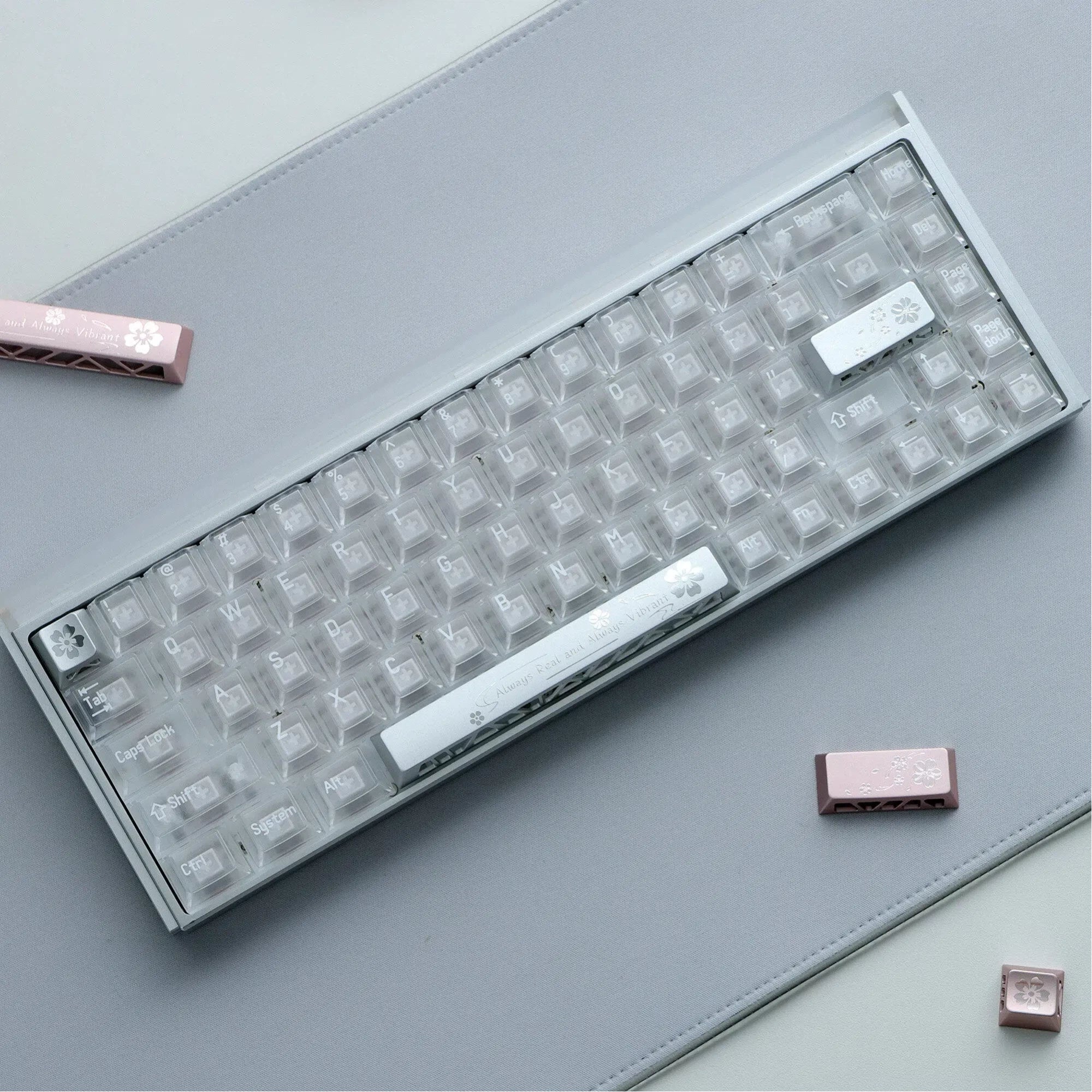"Falling Sakura" CNC Hollowed Aluminum Artisan Keycap