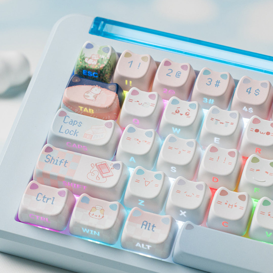"Neko" Side-Lit PBT MAO Profile Keycap Set