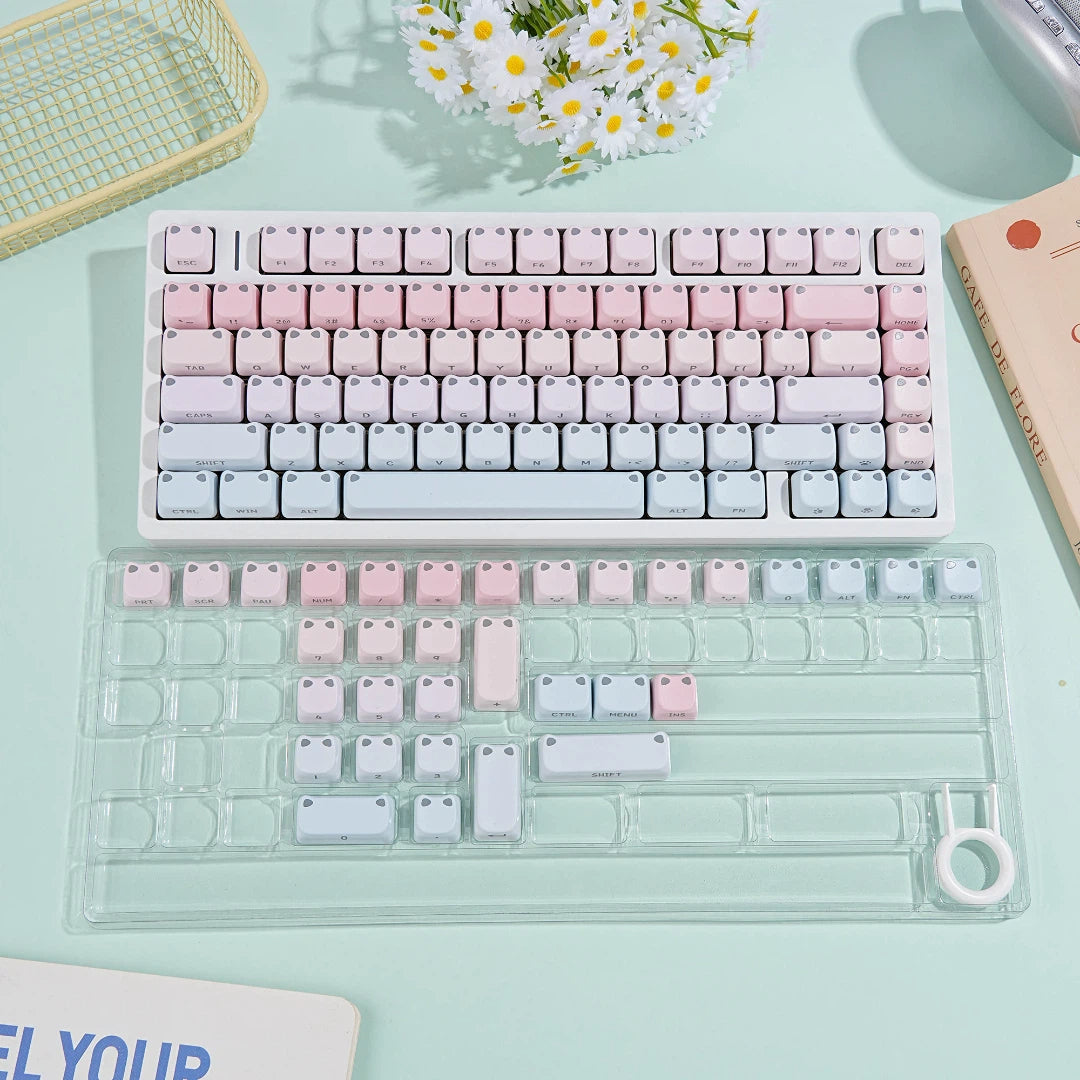 "Neko Side-Lit" Cat-Ear MAO Profile PBT Keycap Set