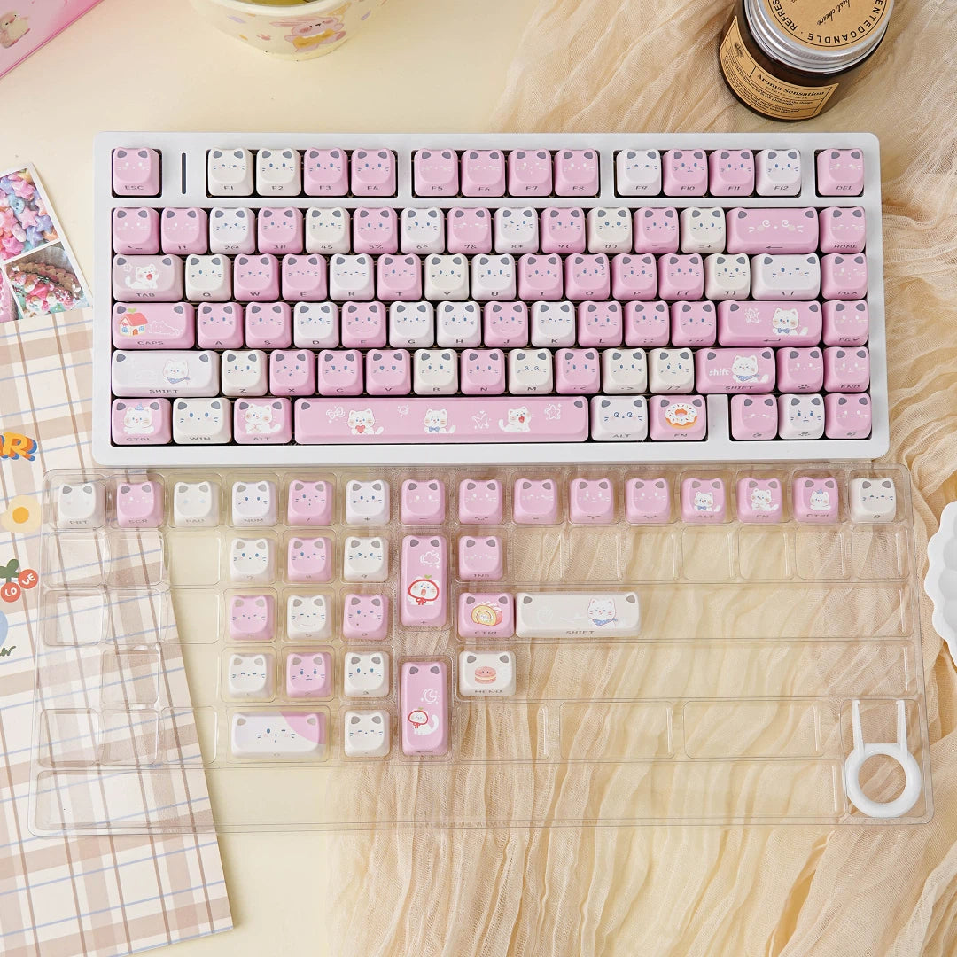 "Neko Side-Lit" Cat-Ear MAO Profile PBT Keycap Set