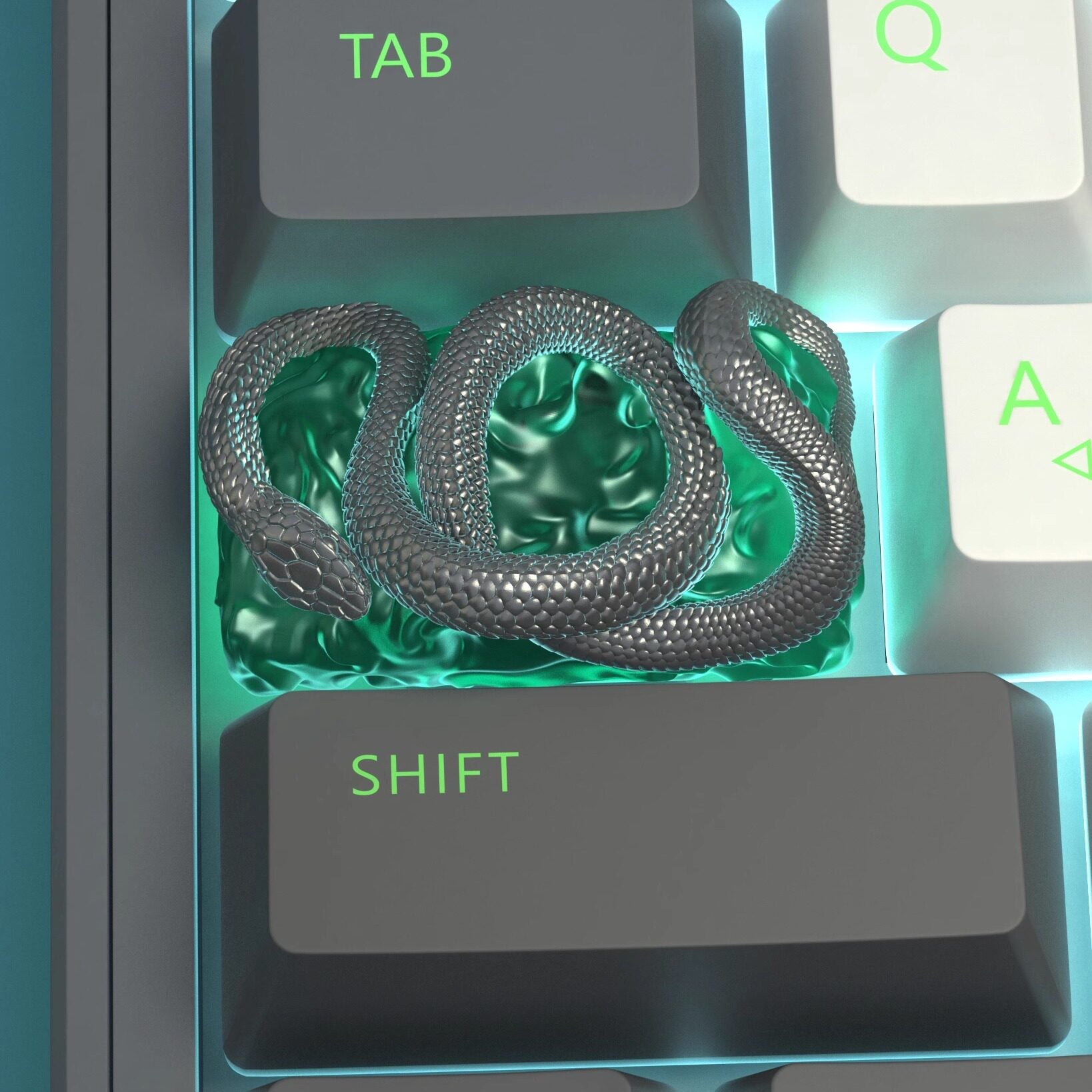 3D Snake Resin Artisan Keycap (1.75u)