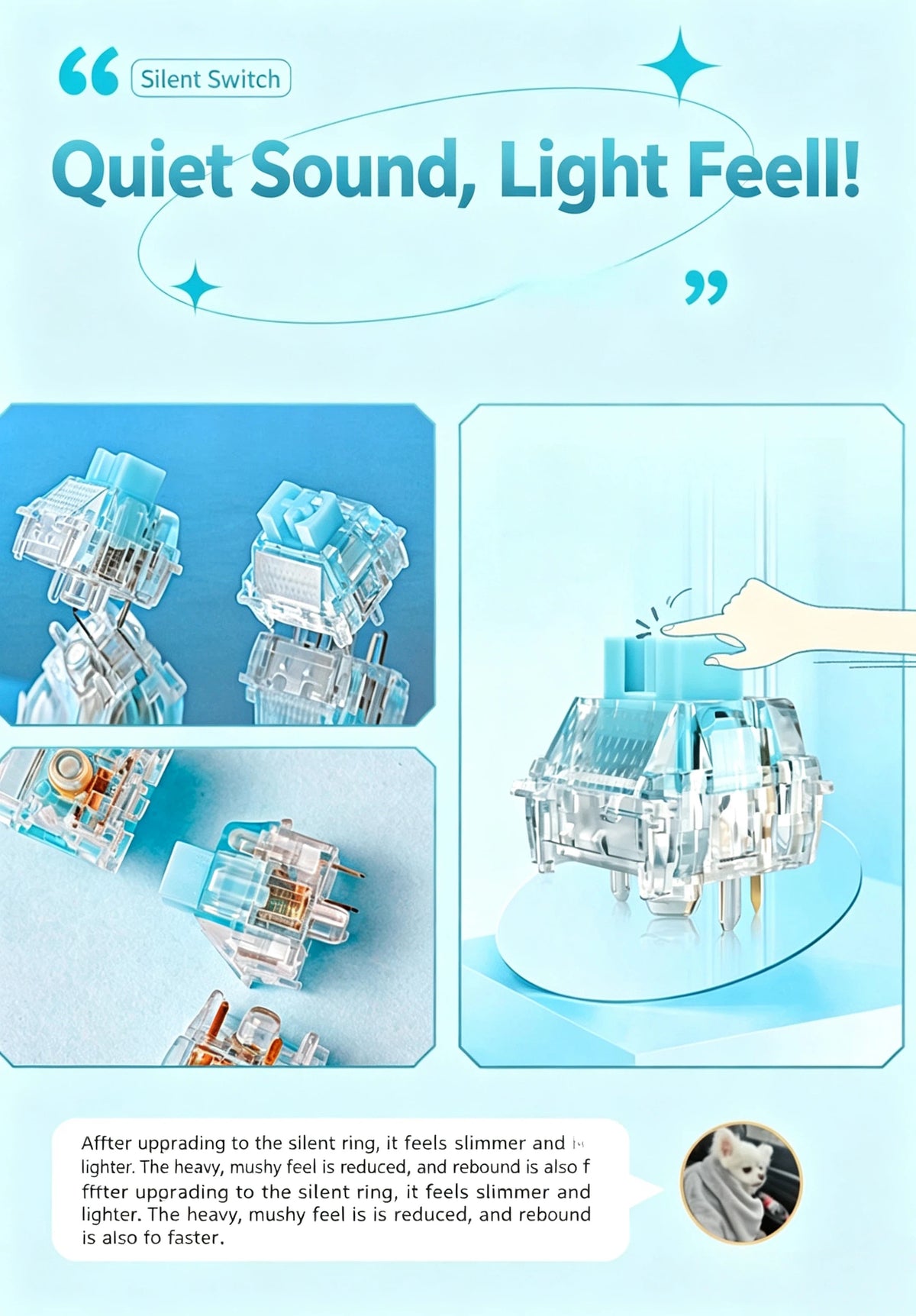 Ainbell "Heart of Ocean" Silent Linear Switch Set (5-Pin / 40gf)