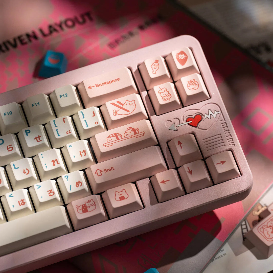 "Sushi" Japanese Sub-Legend Cherry Profile PBT Keycap Set (145 Keys)