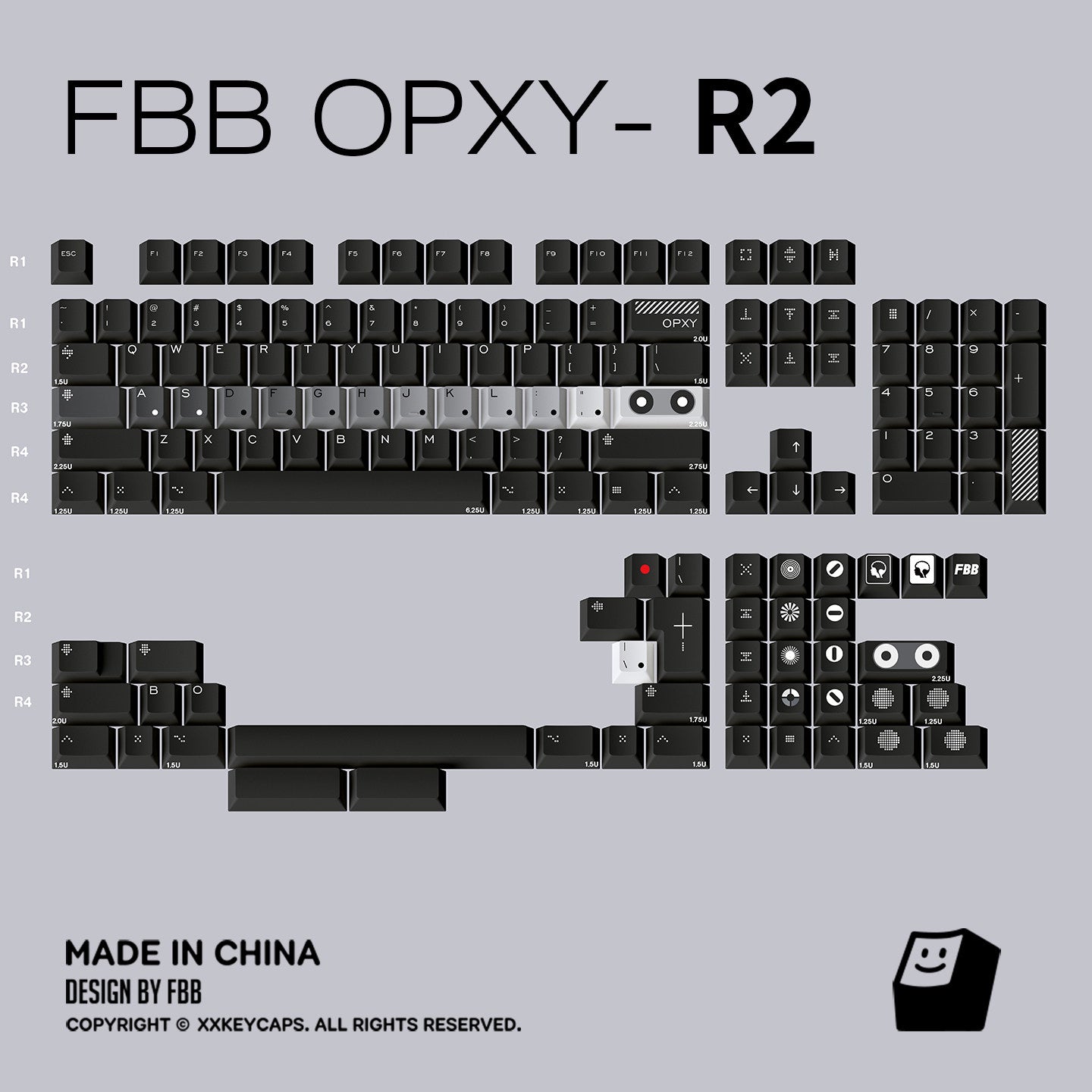 "OPXY-R2" PBT Dye-Sub Keycap Set (Original Design)