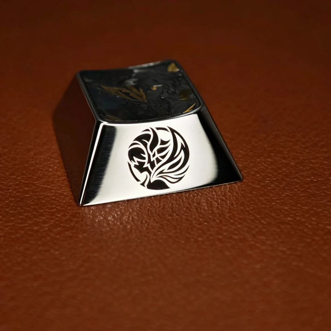 "Firefly / SAM: Dual Resonance" Hand-Engraved Titanium Artisan Keycap – 24K Gold Inlay & Side Emblem (Honkai: Star Rail)