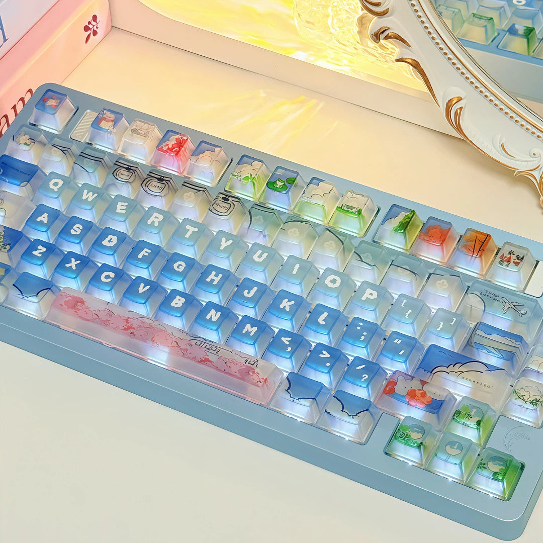 "Future Postcard" Frosted Translucent PC Keycap Set (Cherry Profile / 120 Keys)