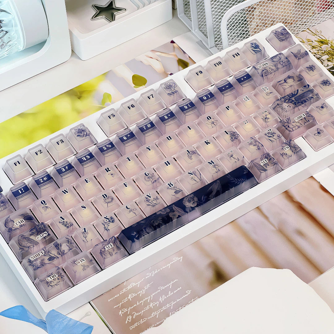 "Future Postcard" Frosted Translucent PC Keycap Set (Cherry Profile / 120 Keys)