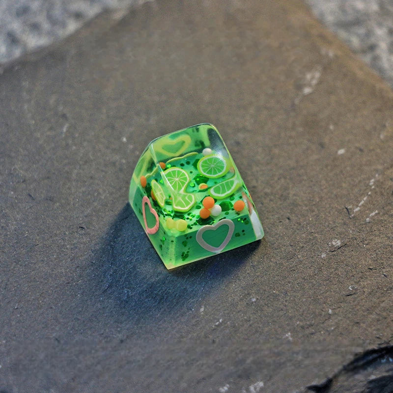 "Lime Soda" Translucent Resin SA Profile 1u Artisan Keycap