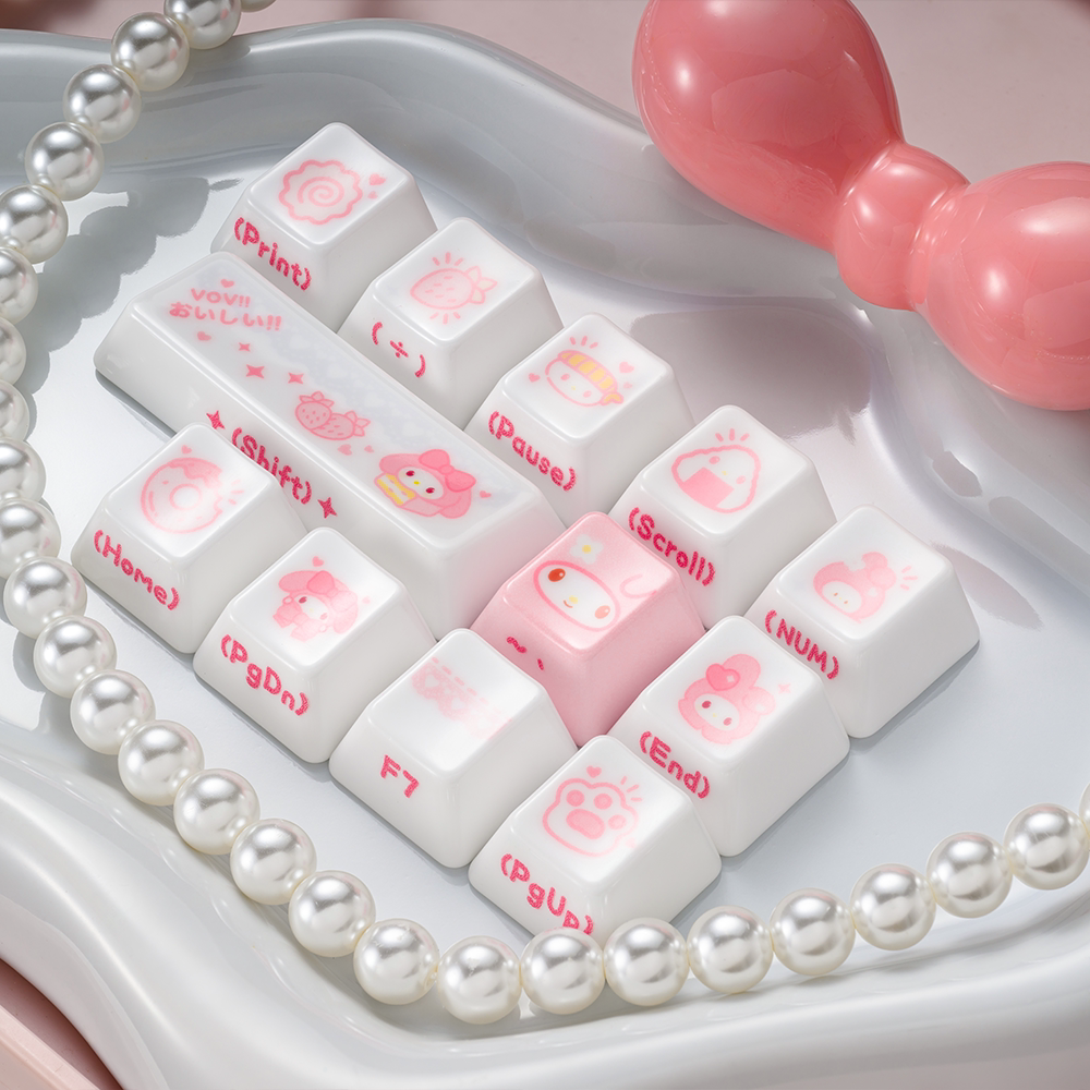 "Porcelain Glaze" Alumina Ceramic Keycap Set (Cherry Profile)