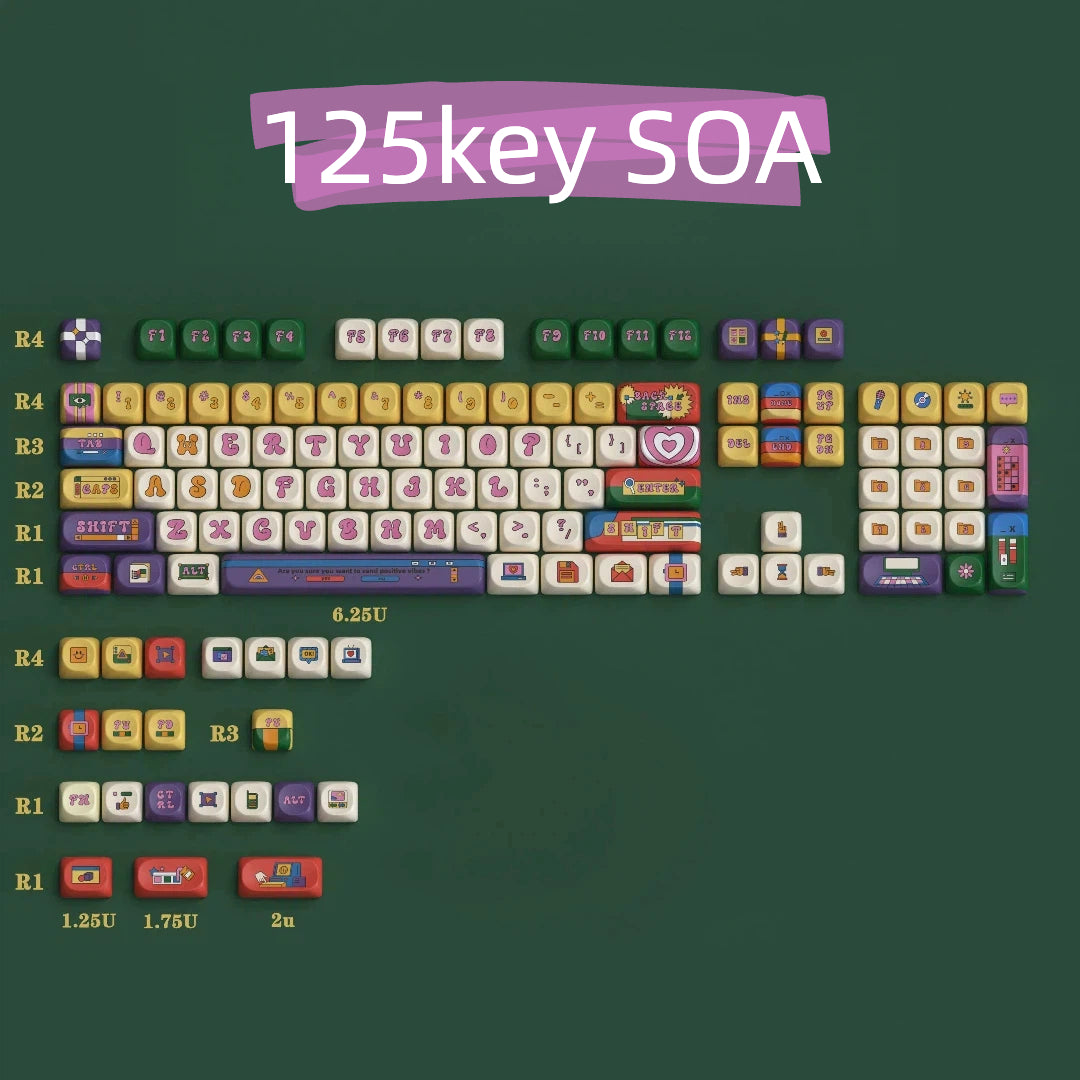 "Retro Round" PBT Keycap Set (Cherry & SOA Profiles)