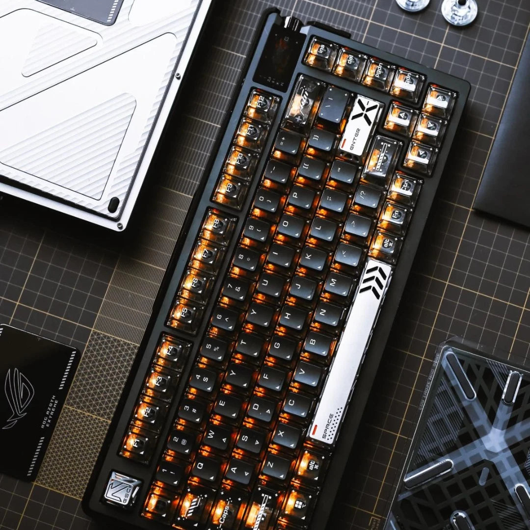 "Shadow Clear 2.0" Cherry Profile PBT+PC Hybrid Shine-Through Keycap Set (123 Keys)