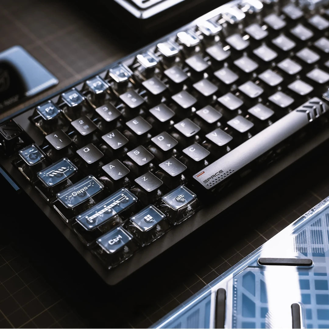 "Shadow Clear 2.0" Cherry Profile PBT+PC Hybrid Shine-Through Keycap Set (123 Keys)