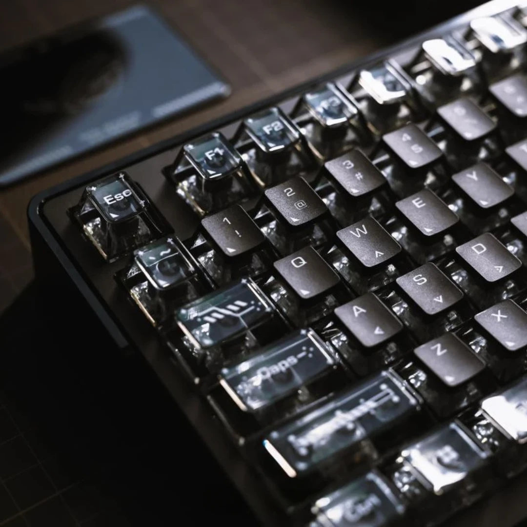 "Shadow Clear 2.0" Cherry Profile PBT+PC Hybrid Shine-Through Keycap Set (123 Keys)