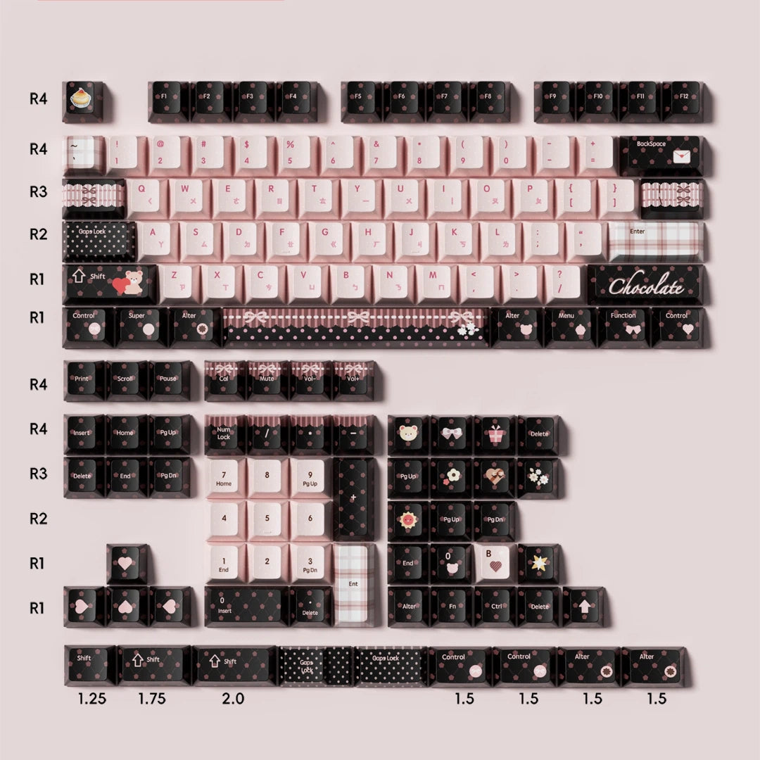 "Sweet Chocolate" Cherry Profile PBT Keycap Set