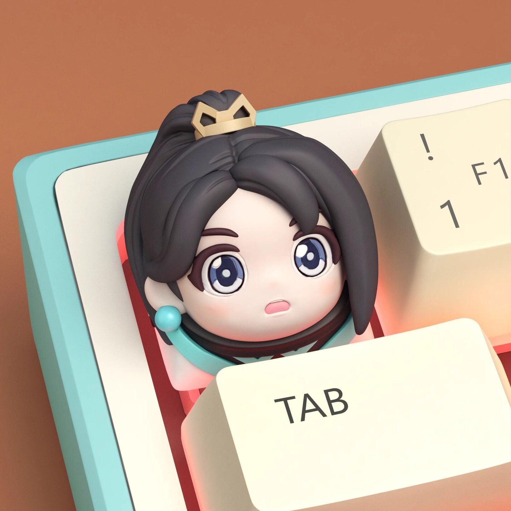 Tactical Hero Chibi 3D Resin Artisan Keycap (1u / Baked Enamel)