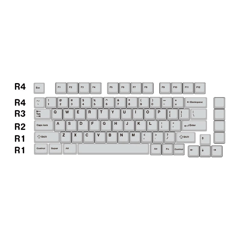 "Ye Mei" (Night Phantom) Anodized Silver CNC Aluminum Keycap Set