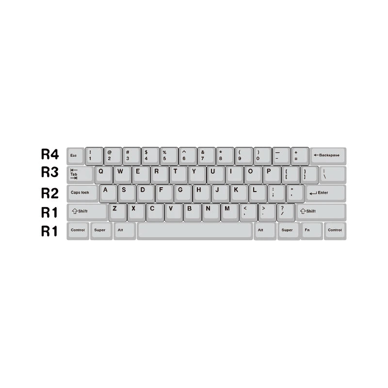 "Ye Mei" (Night Phantom) Anodized Silver CNC Aluminum Keycap Set