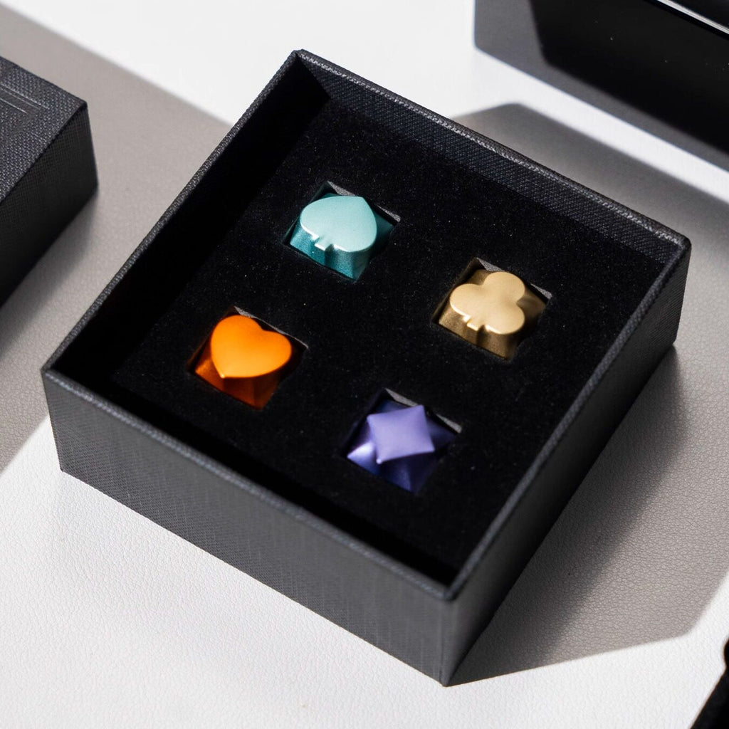 Spades, Hearts, Clubs, Diamonds — Metal Artisan Keycaps