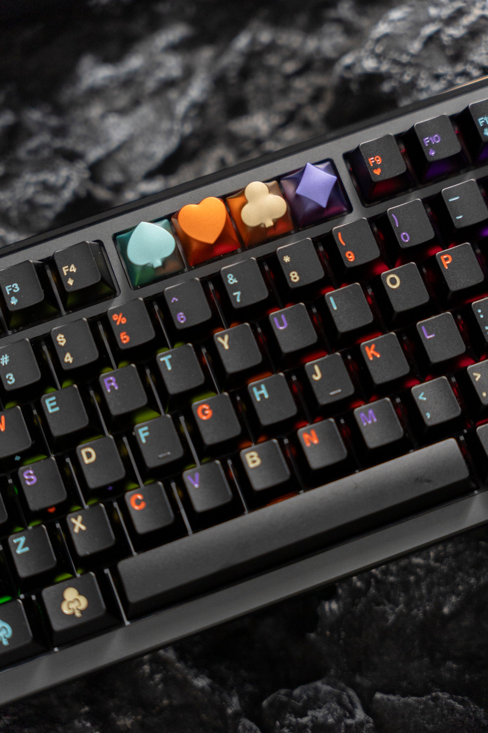 Spades, Hearts, Clubs, Diamonds — Metal Artisan Keycaps