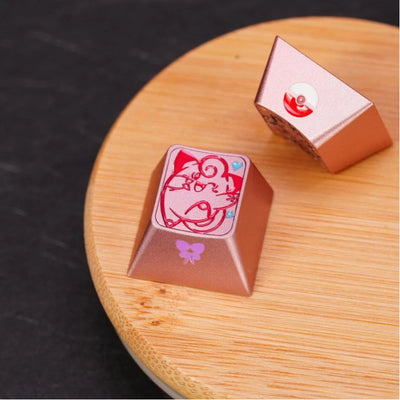1U Anodized Pink Metal Keycap