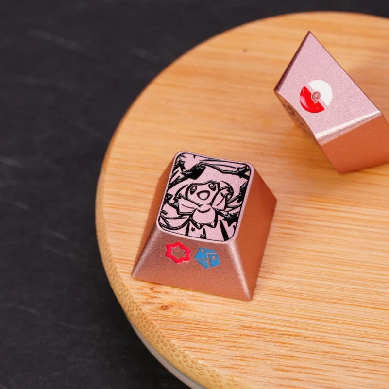1U Anodized Pink Metal Keycap