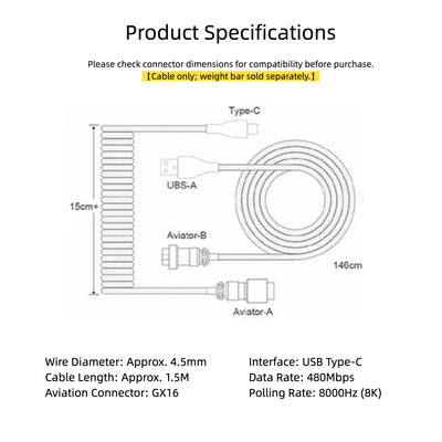 8K Standard Aviation Cable(No Weighted Rod)