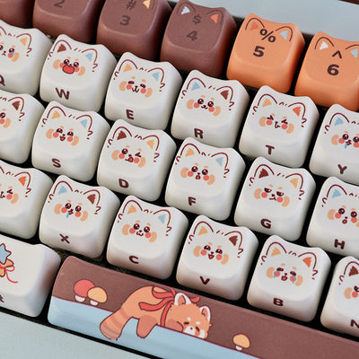 "Cozy Red Panda" MAO Profile PBT Dye-Sub Keycap Set