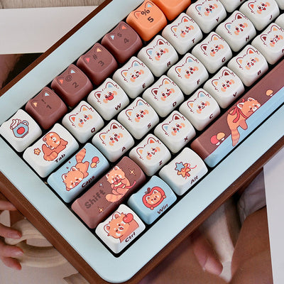 "Cozy Red Panda" MAO Profile PBT Dye-Sub Keycap Set
