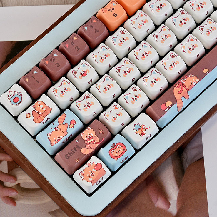 "Cozy Red Panda" MAO Profile PBT Dye-Sub Keycap Set