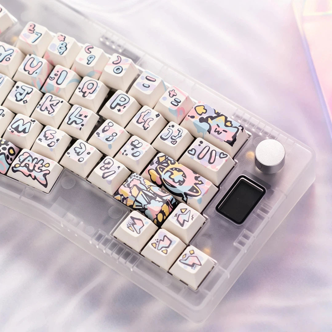 "EDM Rave Graffiti" Cherry Profile PBT Dye-Sub Keycap Set