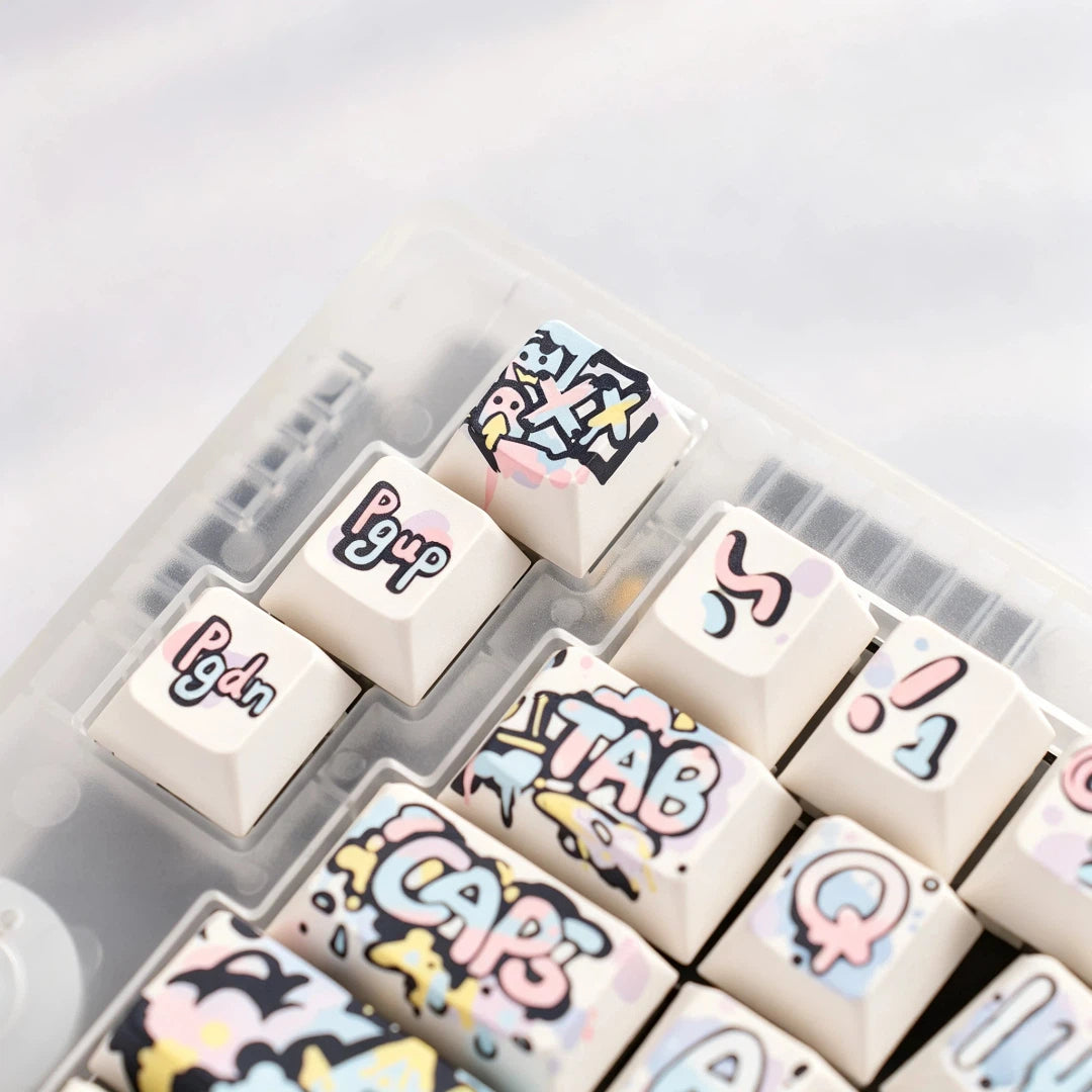 "EDM Rave Graffiti" Cherry Profile PBT Dye-Sub Keycap Set
