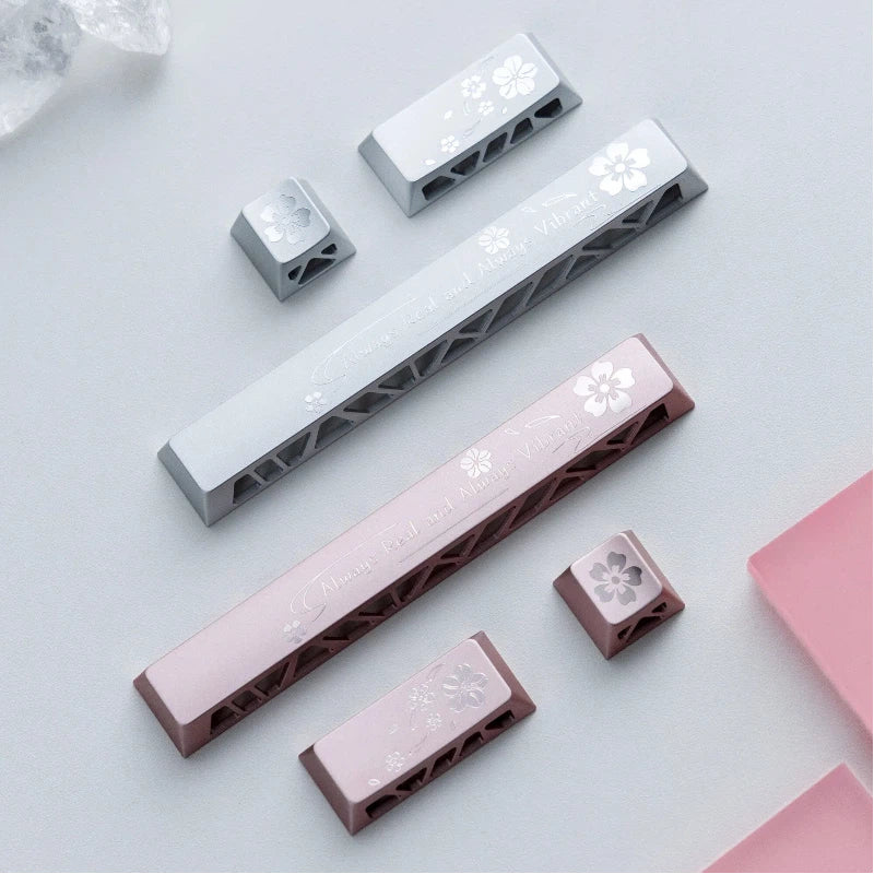 "Falling Sakura" CNC Hollowed Aluminum Artisan Keycap