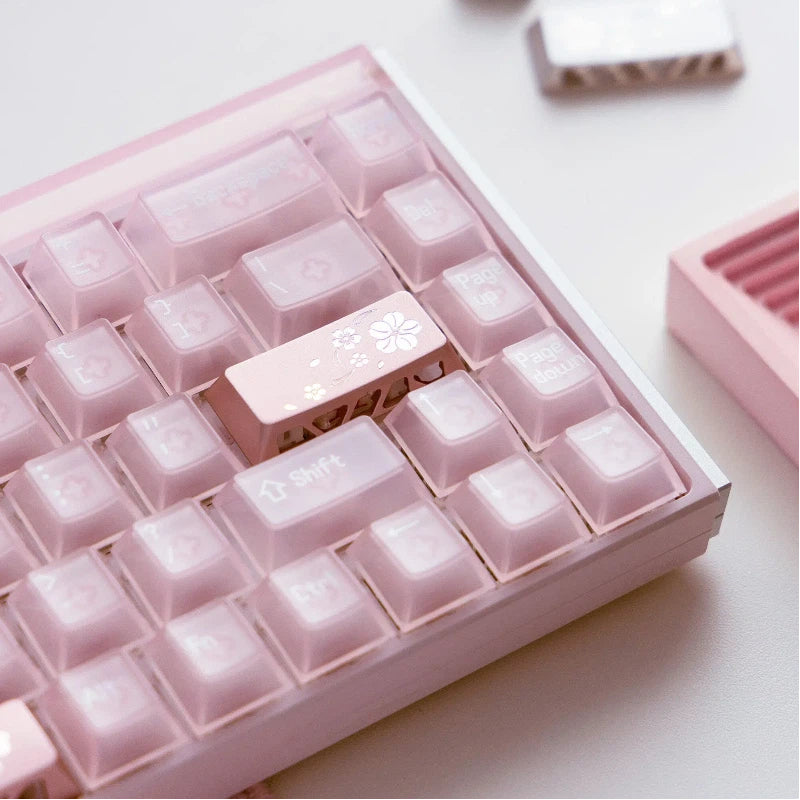 "Falling Sakura" CNC Hollowed Aluminum Artisan Keycap