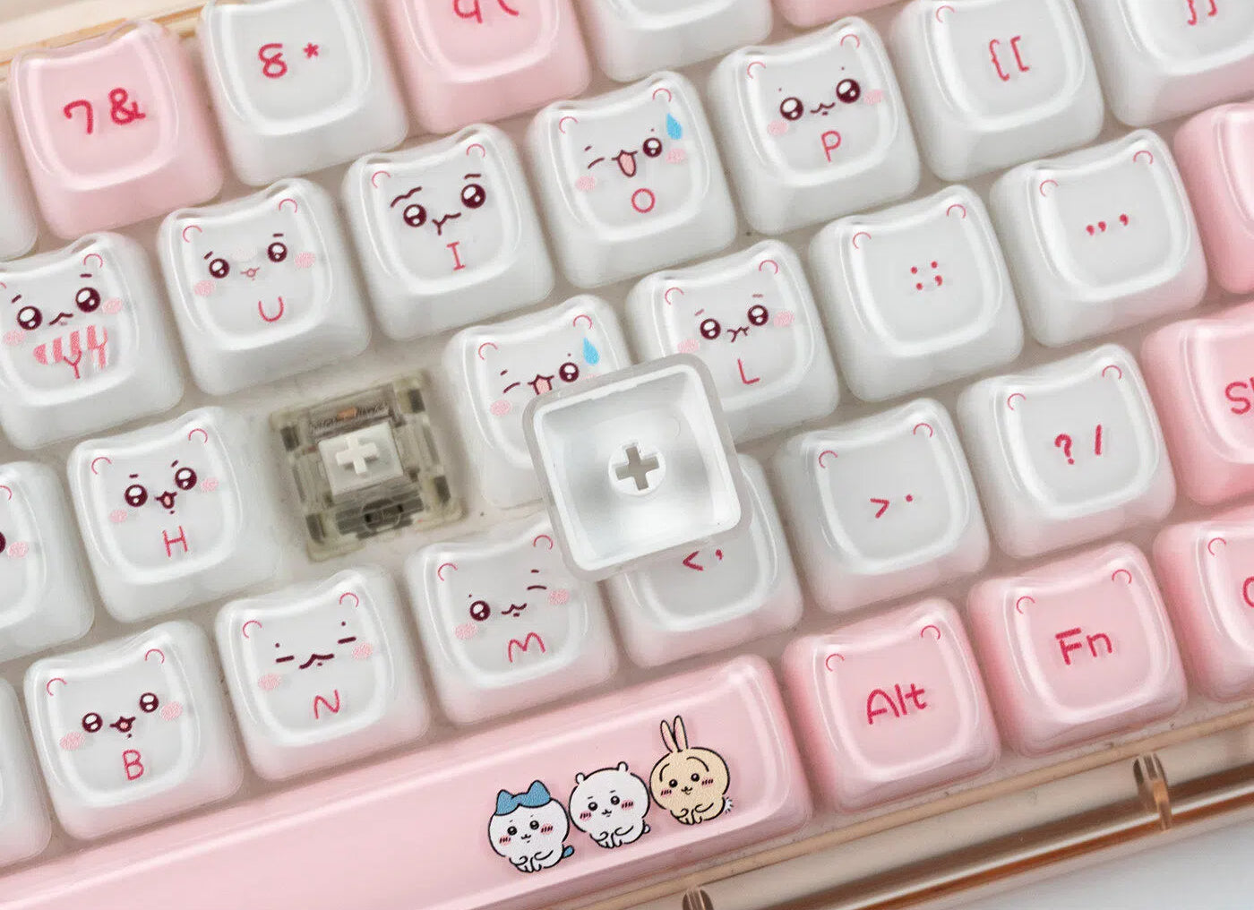 "Jelly Emote Kitty" Crystal Clear MAO Profile PC Keycap Set