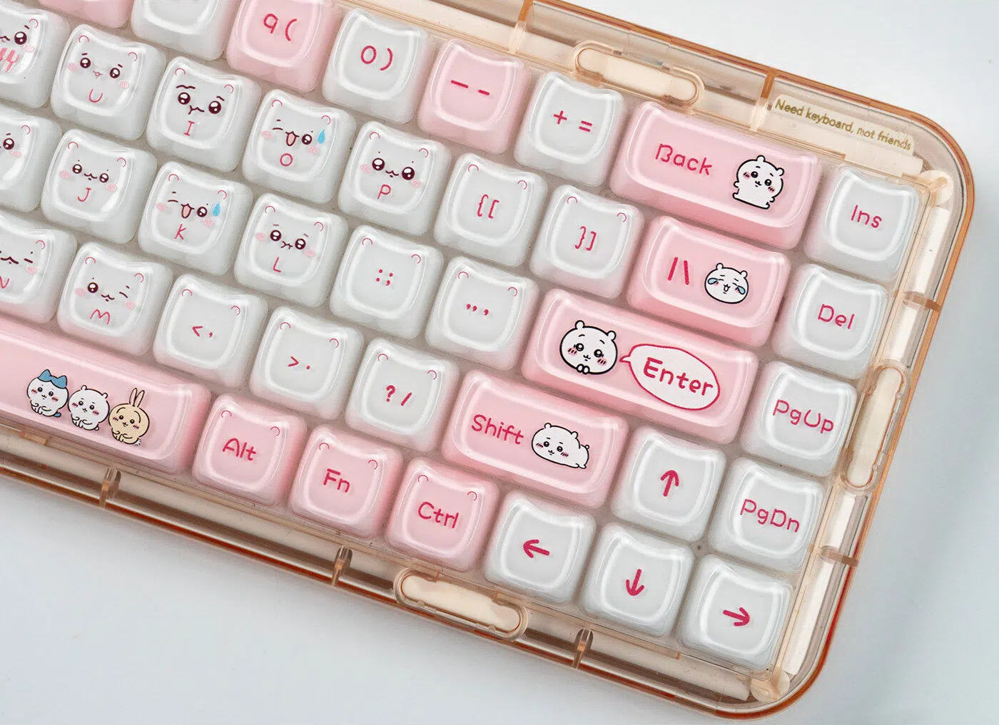 "Jelly Emote Kitty" Crystal Clear MAO Profile PC Keycap Set