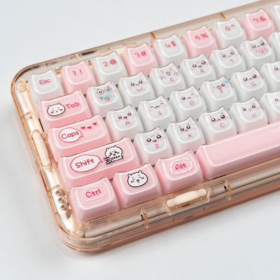 "Jelly Emote Kitty" Crystal Clear MAO Profile PC Keycap Set
