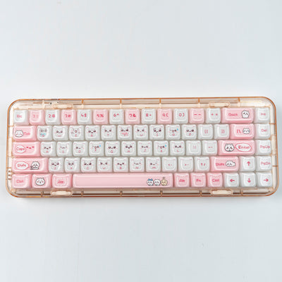 "Jelly Emote Kitty" Crystal Clear MAO Profile PC Keycap Set