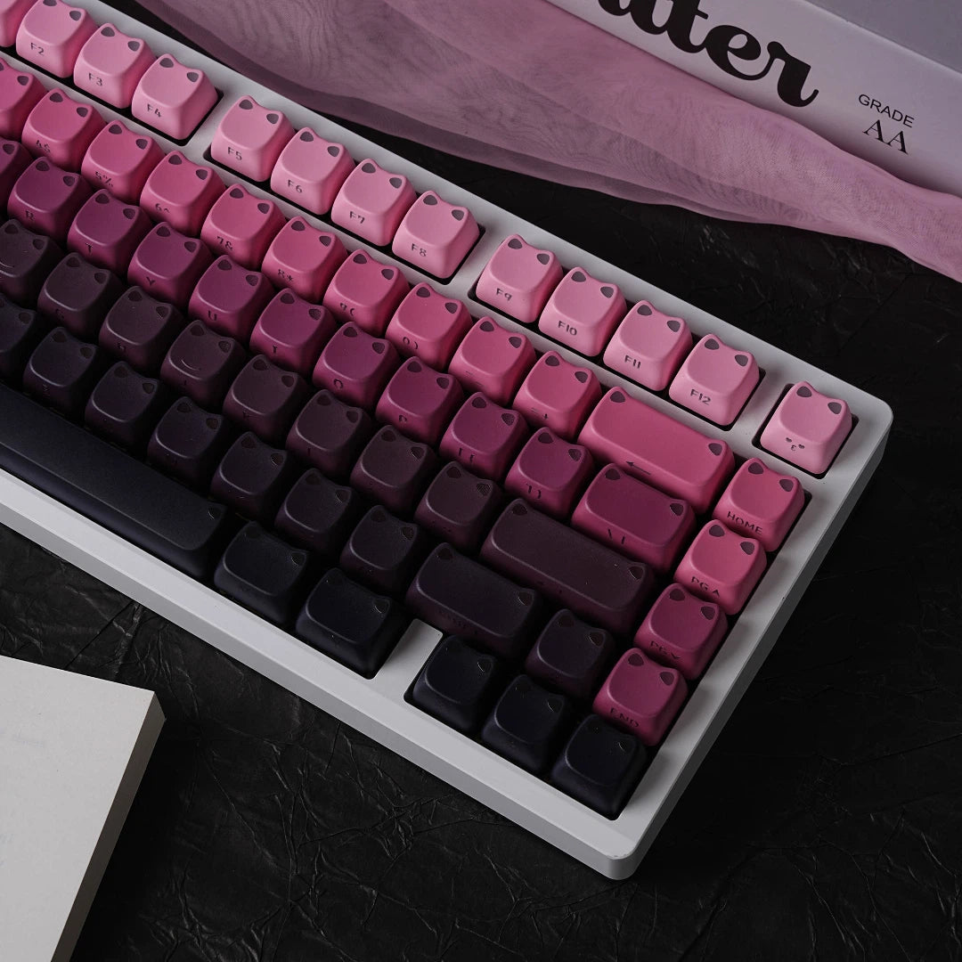 "Neko Side-Lit" Cat-Ear MAO Profile PBT Keycap Set