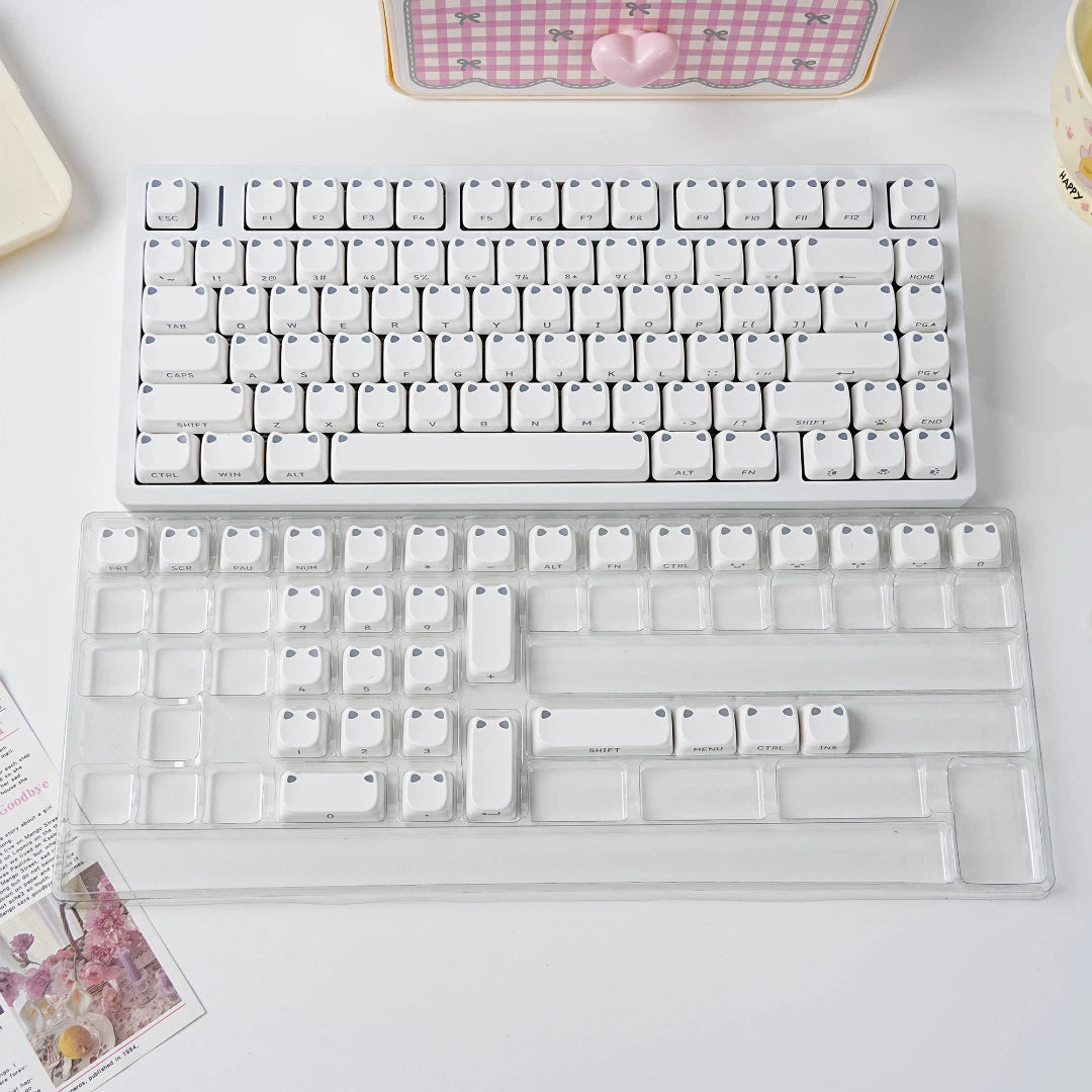 "Neko Side-Lit" Cat-Ear MAO Profile PBT Keycap Set