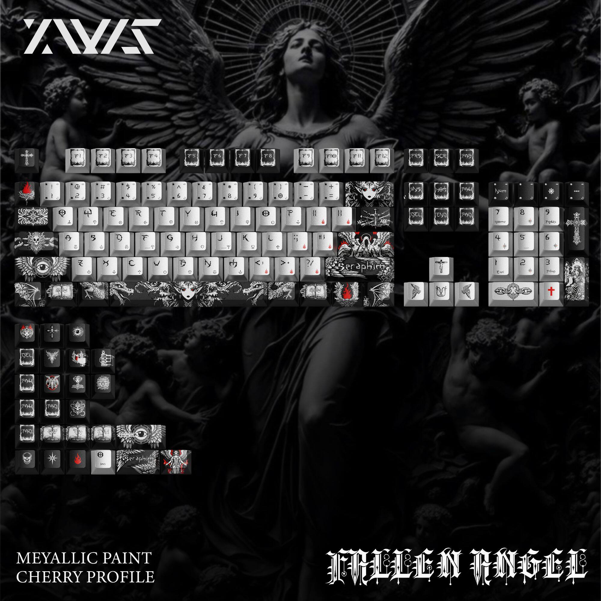 Fallen Angel metallic paint keycaps
