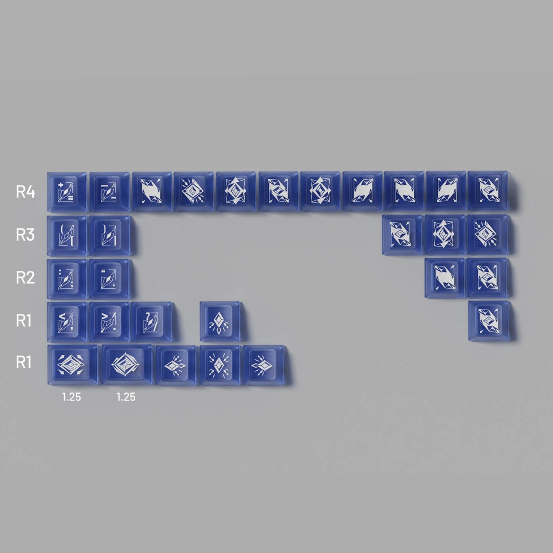 "Prism" Metallic Lacquer & Crystal PC Hybrid Keycap Set (Cherry Profile / 168 Keys)