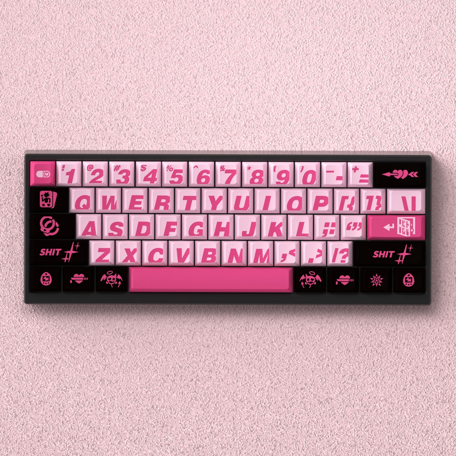 "Bad Sweetheart" Cherry Profile PBT Keycap Set (Top Print)