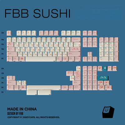 "Sushi" Japanese Sub-Legend Cherry Profile PBT Keycap Set (145 Keys)
