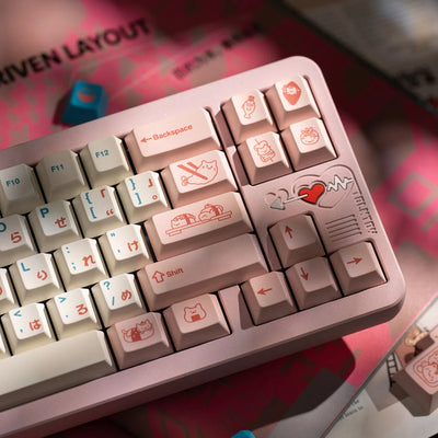 "Sushi" Japanese Sub-Legend Cherry Profile PBT Keycap Set (145 Keys)