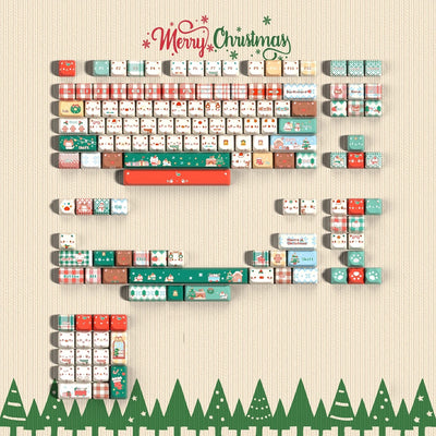 "Christmas Meow" Holiday Kitten MAO Profile PBT & Translucent PC Keycap Set (169 Keys / SOULcat)