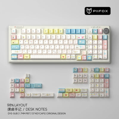 "Desk Notes" 1.7mm Ultra-Thick PBT Keycap Set (Cherry Profile / 137 Keys / 5-Sided Dye-Sub)
